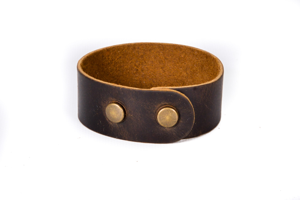 Medium Leather Snap Bracelet by the Oak River Company