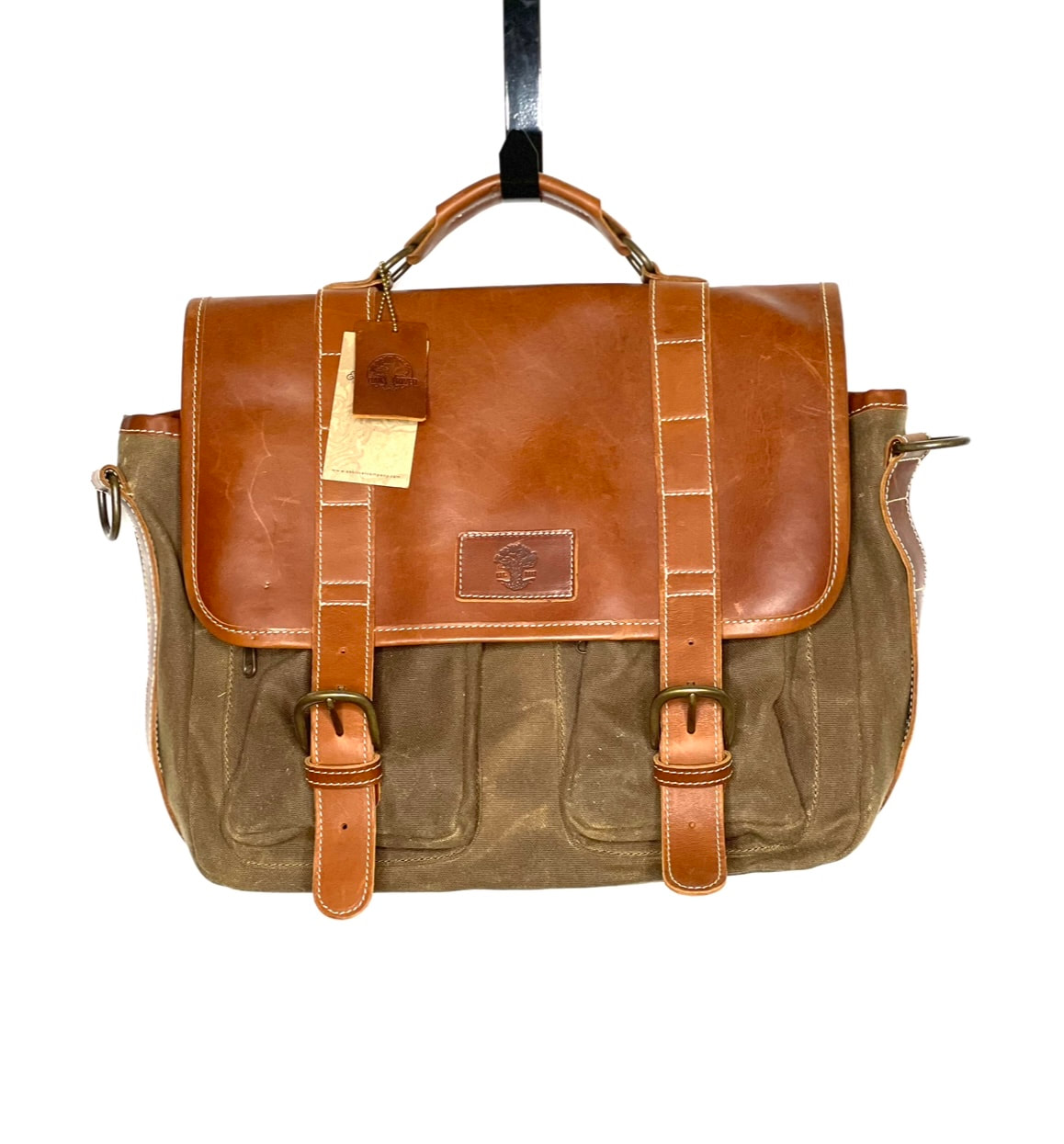 Canvas and Leather Messenger Bag